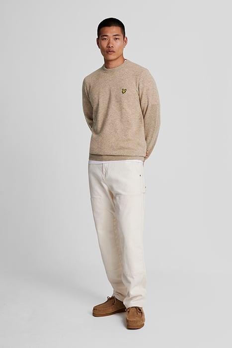 LAMBSWOOL BLEND CREW NECK JUMPER HERITAGE TAUPE MARL 3