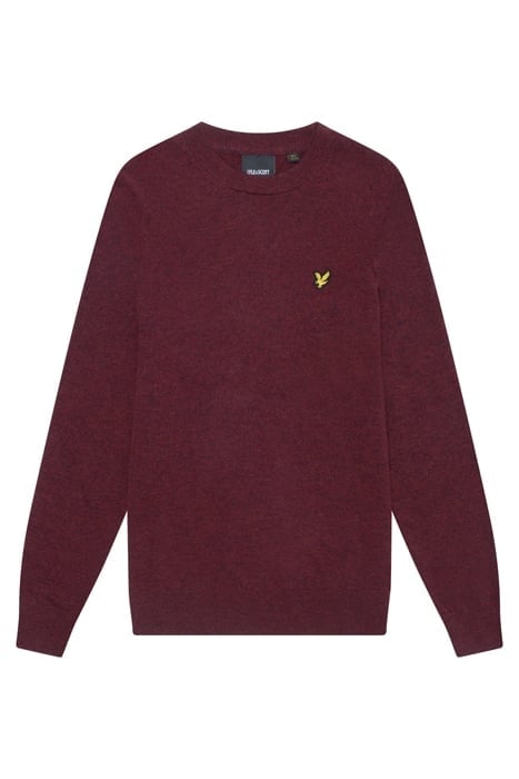 LAMBSWOOL BLEND CREW NECK JUMPER BURGUNDY MARL 3