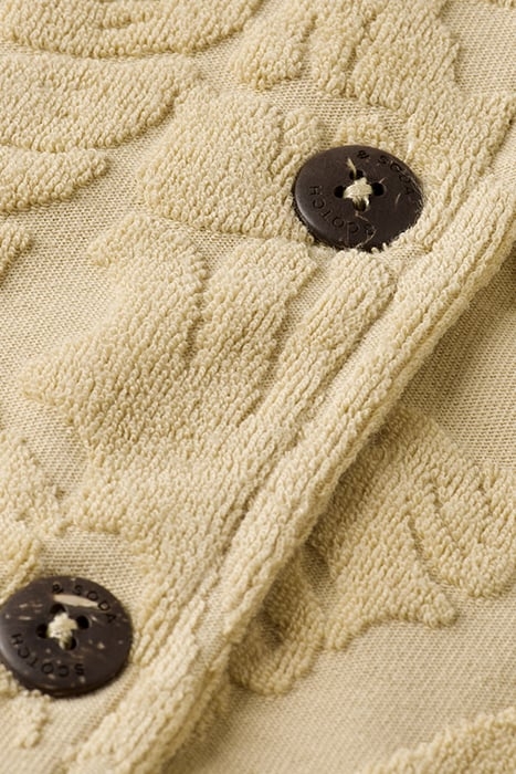 JACQUARD TOWELING CAMP SHIRT MOCCA 8