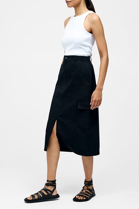 CARGO MIDI SKIRT SS25 BLACK 3