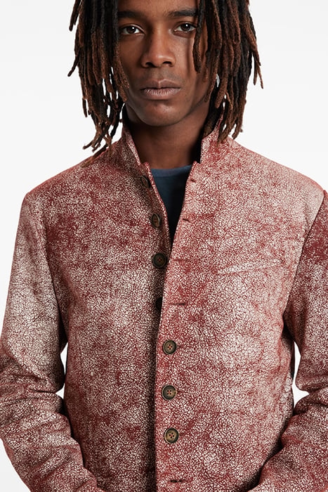 MULTI BUTTON STAND LAPEL CRANBERRY 3