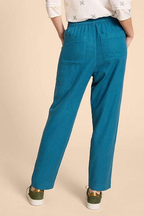 ELLE LINEN BLEND TROUSER MID TEAL 2