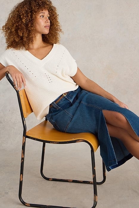 MAREN DENIM MIDI SKIRT MID DENIM 5