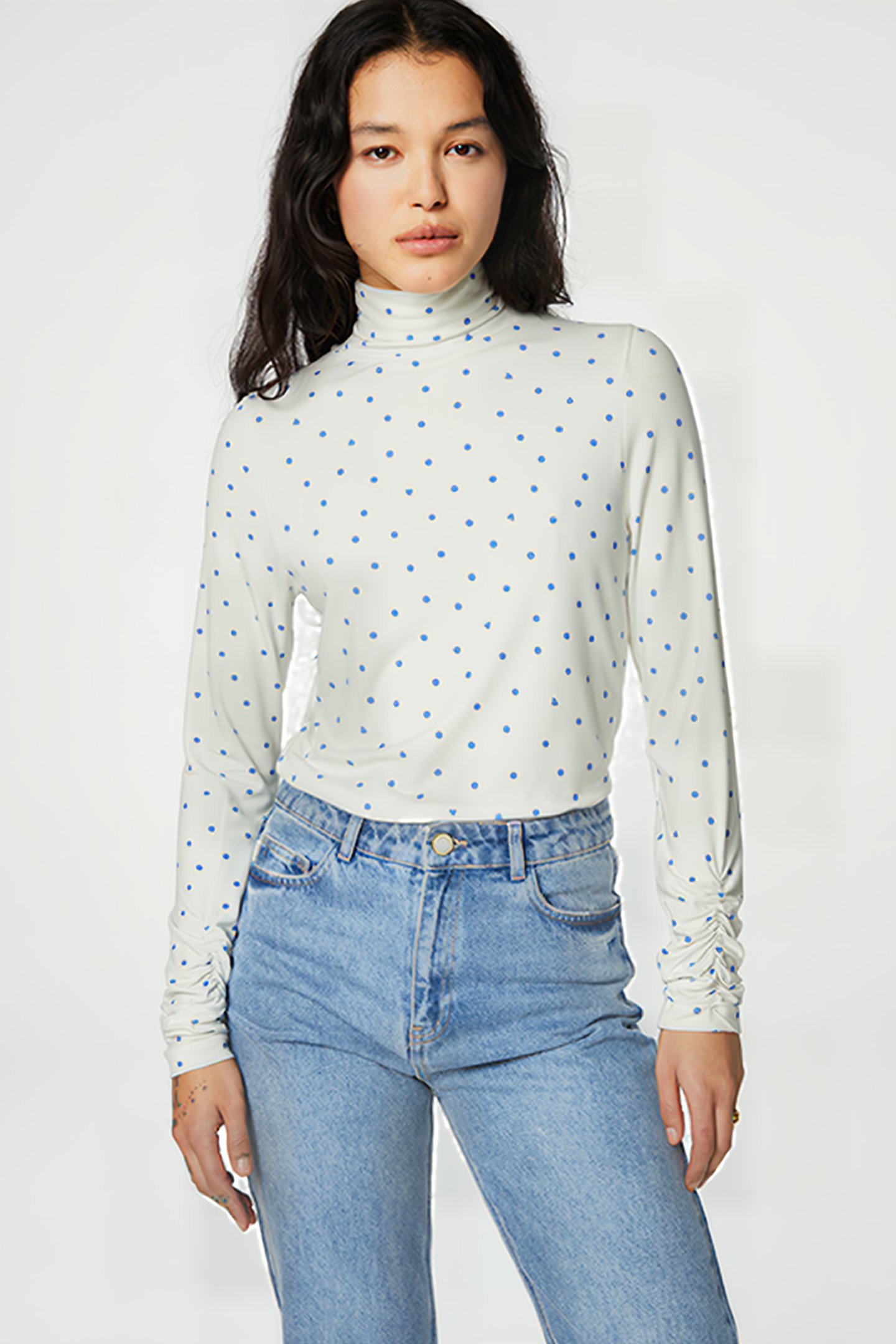 JADE TOP CREAM WHITE / BLUE 1
