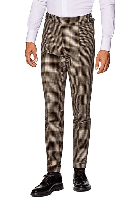 MID BROWN HOUNDSTOOTH TAILORED FIT HAVANA SUIT 5