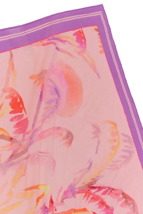 APACHE - SQUARE SCARF PURULE WITH VISUAL WATERCOLOR PALM 3