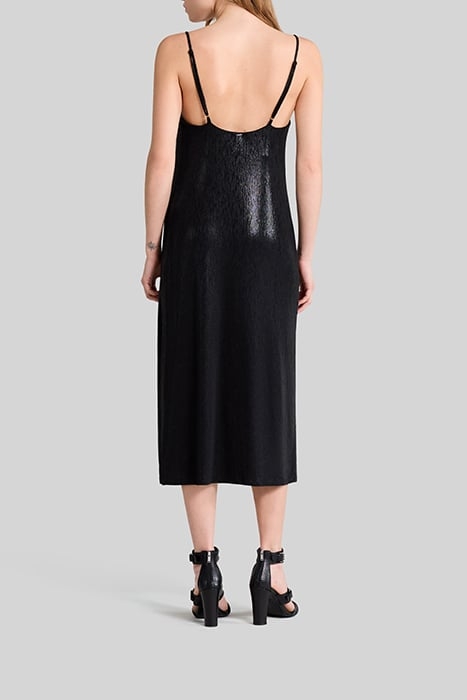BLACK LAMÉ STRAPPY MIDI DRESS 2