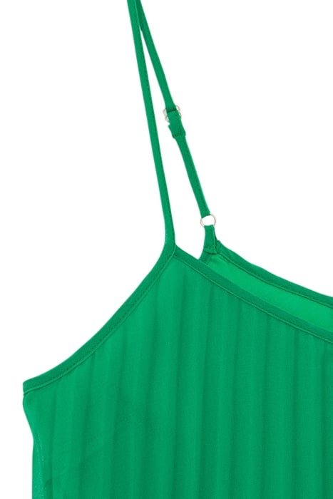 GREEN PLEATED CAMISOLE LINED WITH STRAPS 2