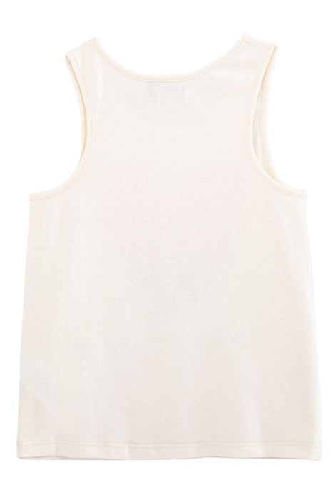 GIRLS' ECRU VEST TOP WITH HEART-SHAPED SLOGAN 2