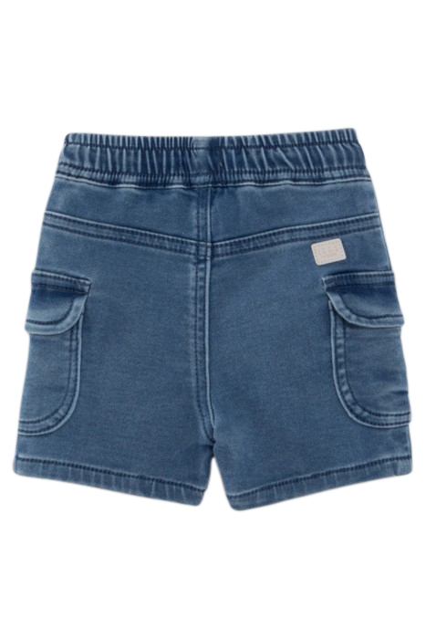 BABY BOYS’ BLUE DENIM CARGO ELASTICATED WAIST BERMUDAS 2