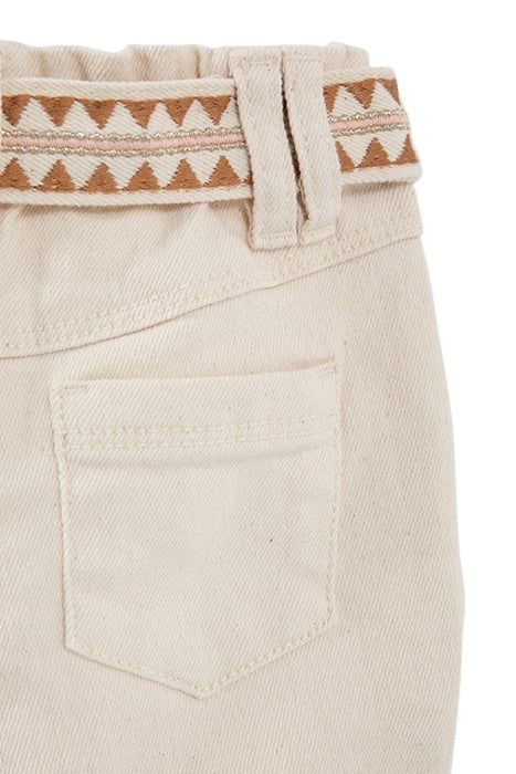 BABY GIRLS’ ECRU JEANS WITH ETHNIC EMBROIDERY WAISTBAND 5