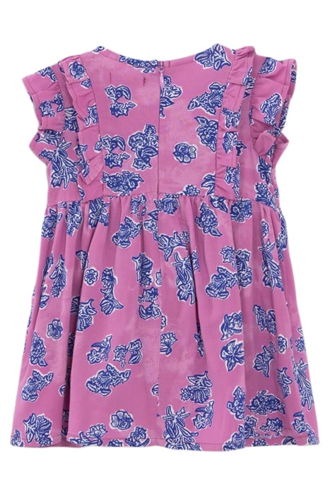 BABY GIRLS’ MAUVE LENZING™ ECOVERO™ INDIAN FLORAL DRESS 2