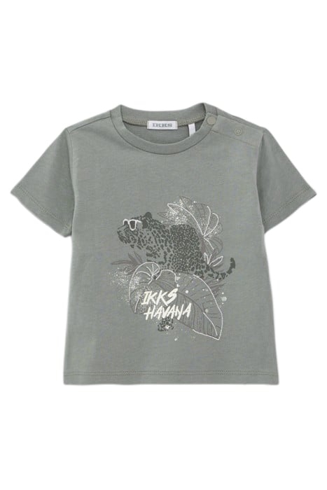 BABY BOYS’ KHAKI T-SHIRT AND ECRU BERMUDA SHORTS OUTFIT 2