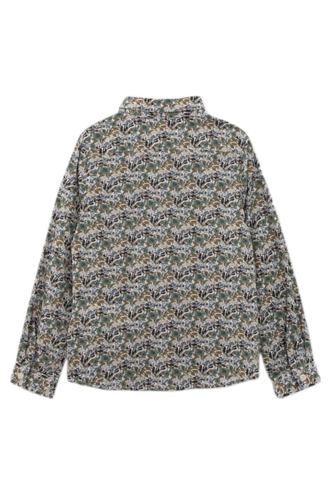 BOYS’ KHAKI SHIRT WITH GREEN FLOWER PRINT 2