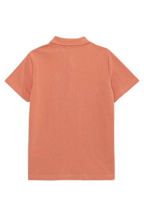 BOYS’ TERRACOTTA COTTON POLO SHIRT WITH EMBROIDERED GUITAR 2