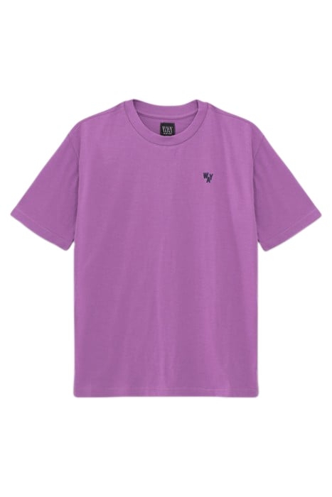 BOYS' PURPLE T-SHIRT WITH FLOCKED VELVET IMAGE ON BACK 1