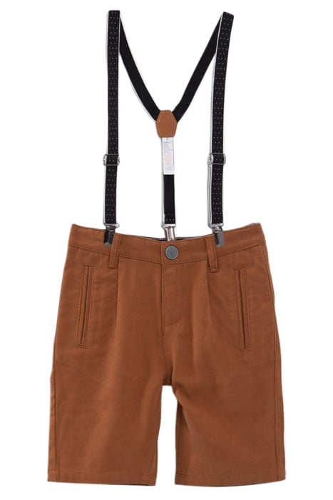 BOYS’ CAMEL BERMUDA SHORTS WITH DETACHABLE STRAPS 1
