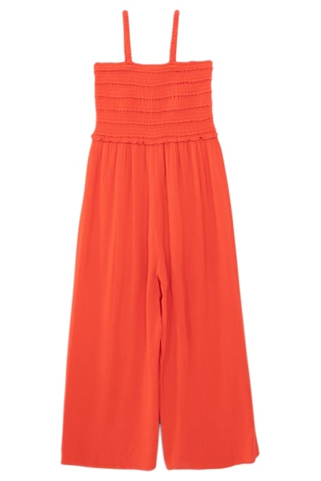 GIRLS’ RED LENZING™ ECOVERO™ JUMPSUIT WITH SMOCKED TOP 2