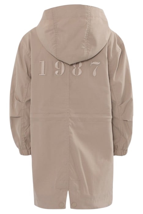 BOYS’ BEIGE HOODED PARKA WITH EMBROIDERED BACK 2