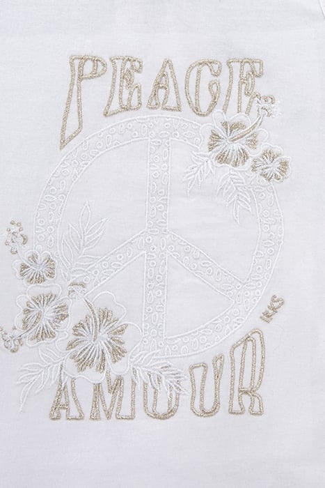 GIRLS’ WHITE ORGANIC COTTON PEACE&LOVE VEST TOP 6