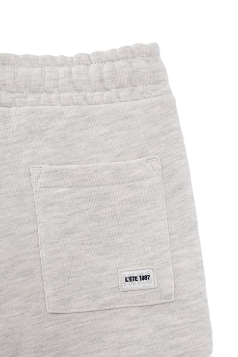 BOYS’ GREY SWEATSHIRT FABRIC BERMUDA SHORTS, EMBOSSED LOGO 6