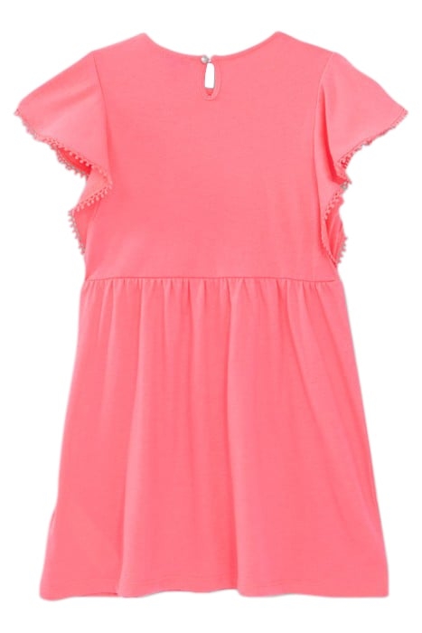 GIRLS’ NEON PINK DRESS WITH TWO-TONE SLOGAN 2