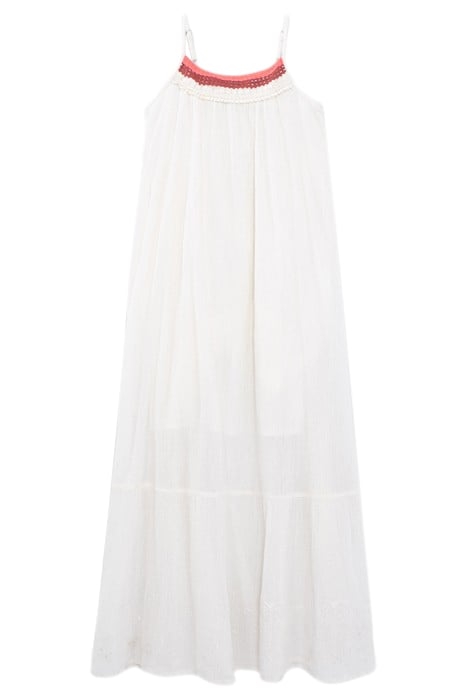 GIRLS’ OFF-WHITE LONG DRESS WITH LACE AND EMBROIDERY 1