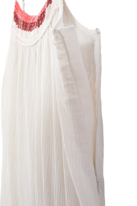GIRLS’ OFF-WHITE LONG DRESS WITH LACE AND EMBROIDERY 5