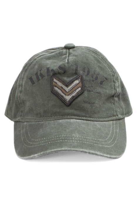 BOYS’ KHAKI ORGANIC COTTON CAP WITH CHEVRON BADGE 2