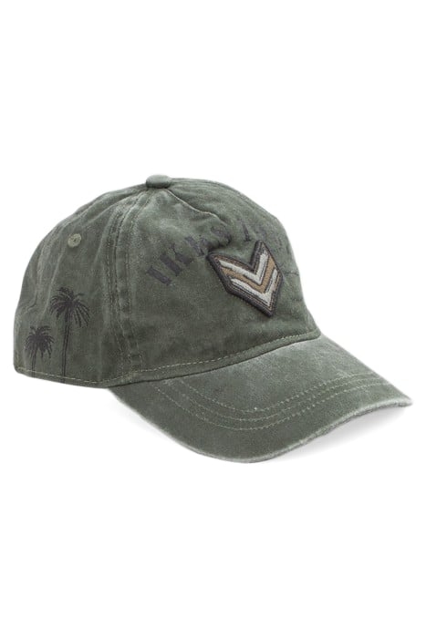 BOYS’ KHAKI ORGANIC COTTON CAP WITH CHEVRON BADGE 1