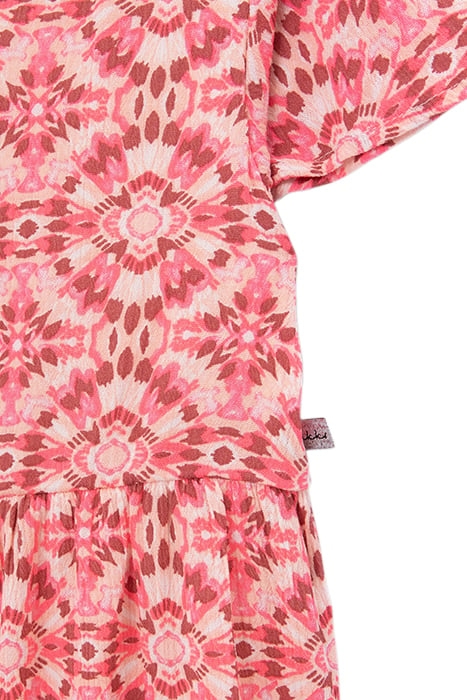 GIRLS’ PINK LONG DRESS WITH ETHNIC PRINT 5