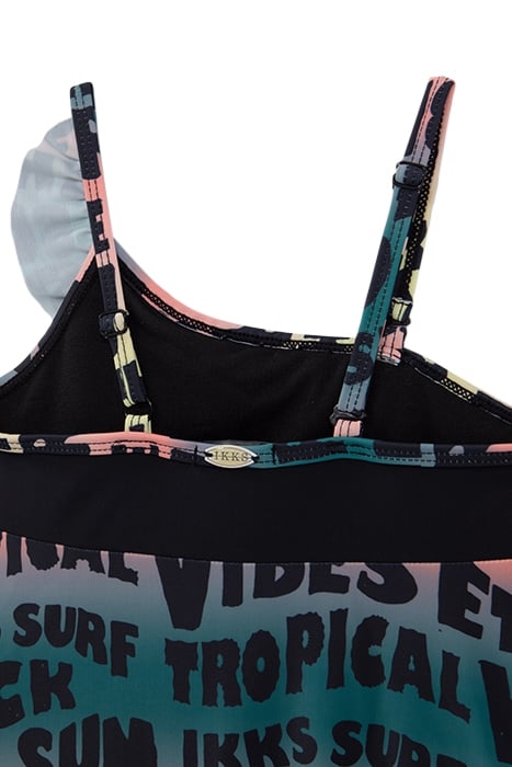 GIRLS’ BLACK SWIMSUIT WITH LETTER PRINT 4
