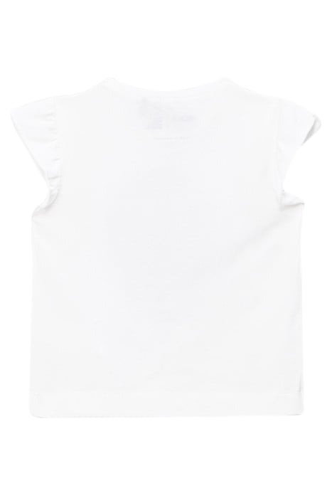 GIRLS’ WHITE T-SHIRT WITH GLITTERY BLUE SMILEYWORLD PRINT 2