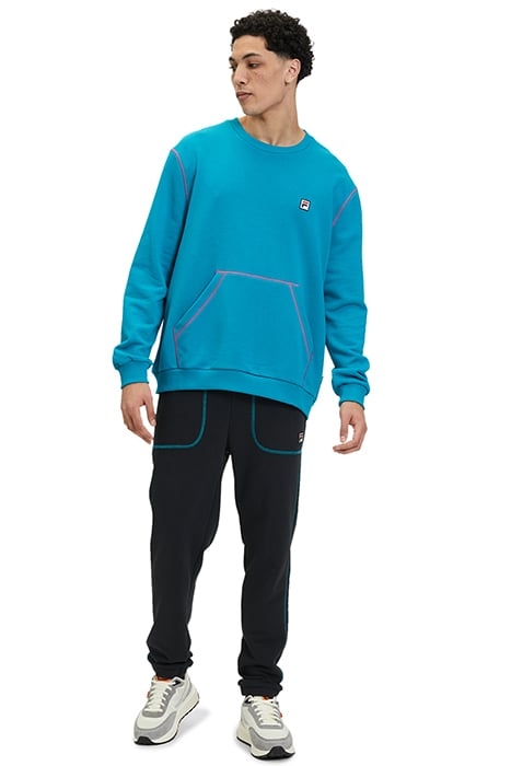 CREWNECK SWEATSHIRT WITH KANGAROO POCKET AND CONTRAST STITCH 3