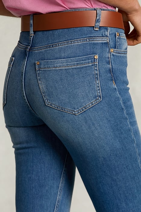BLUE HIGH WAIST CROPPED JEANS DENIM 4