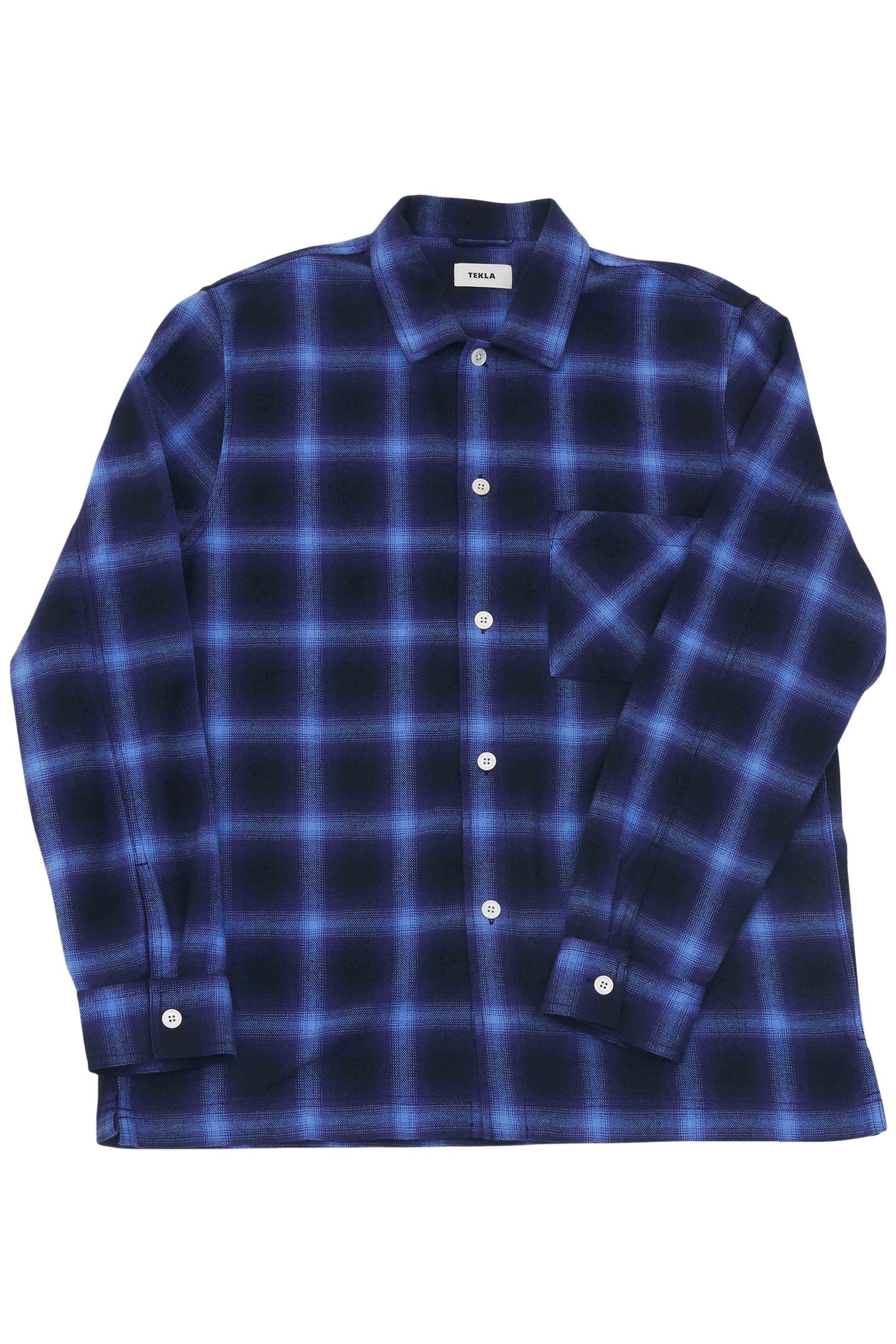 UNISEX FLANNEL, PYJAMAS SHIRT DARK BLUE PLAID 2