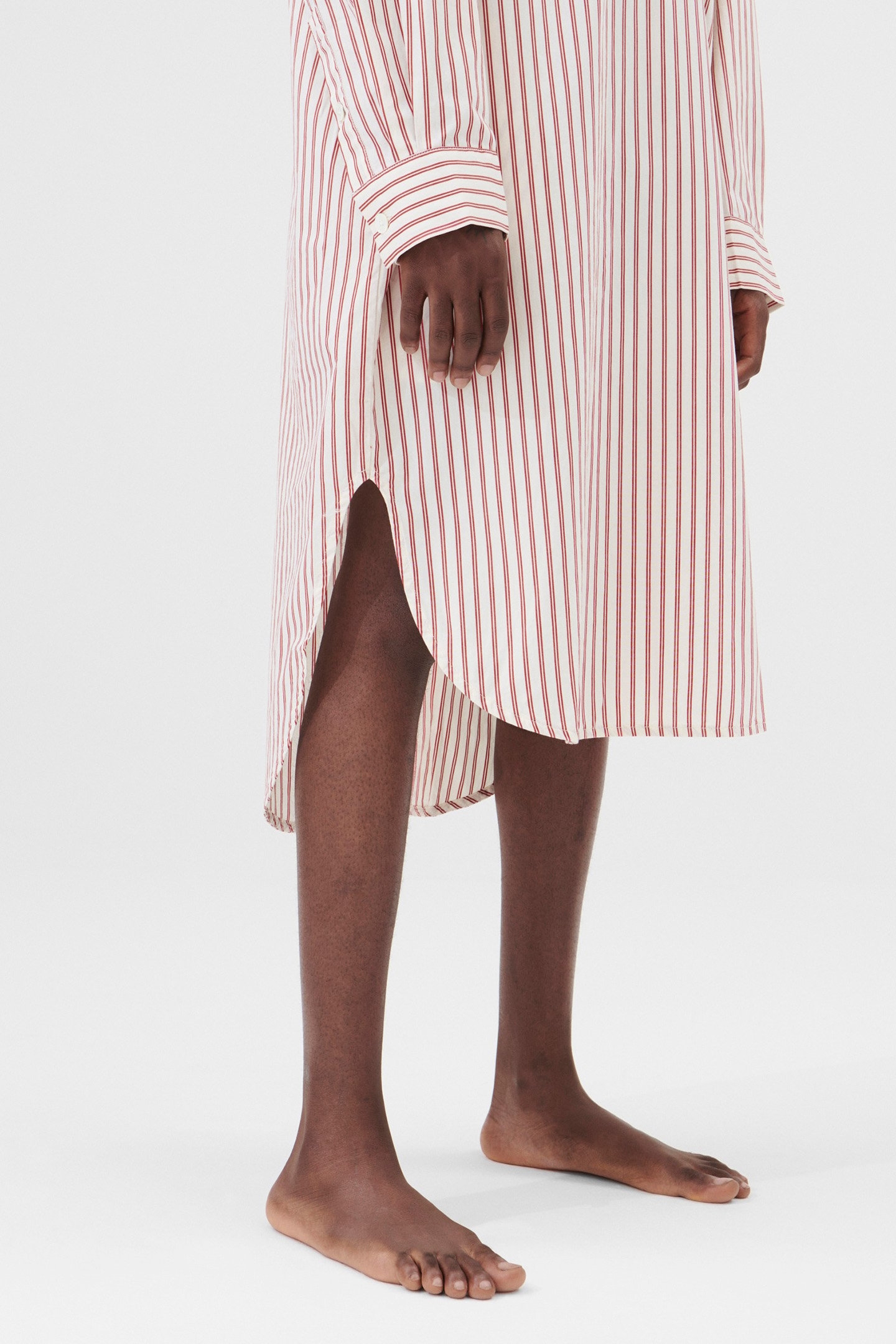 UNISEX POPLIN, NIGHT SHIRT POLKA STRIPES 2