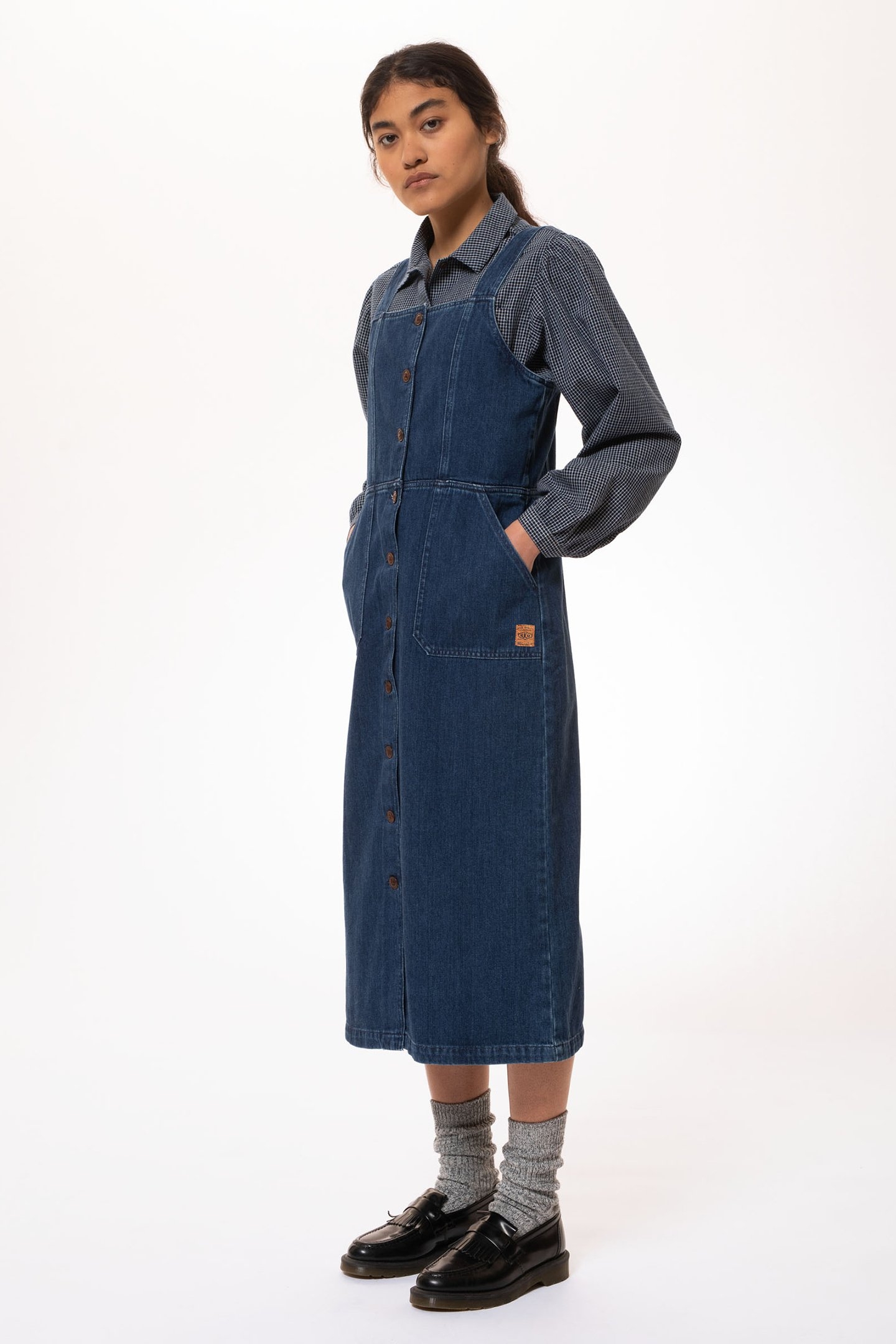 MONA DENIM DRESS WASHED OUT DENIM 5