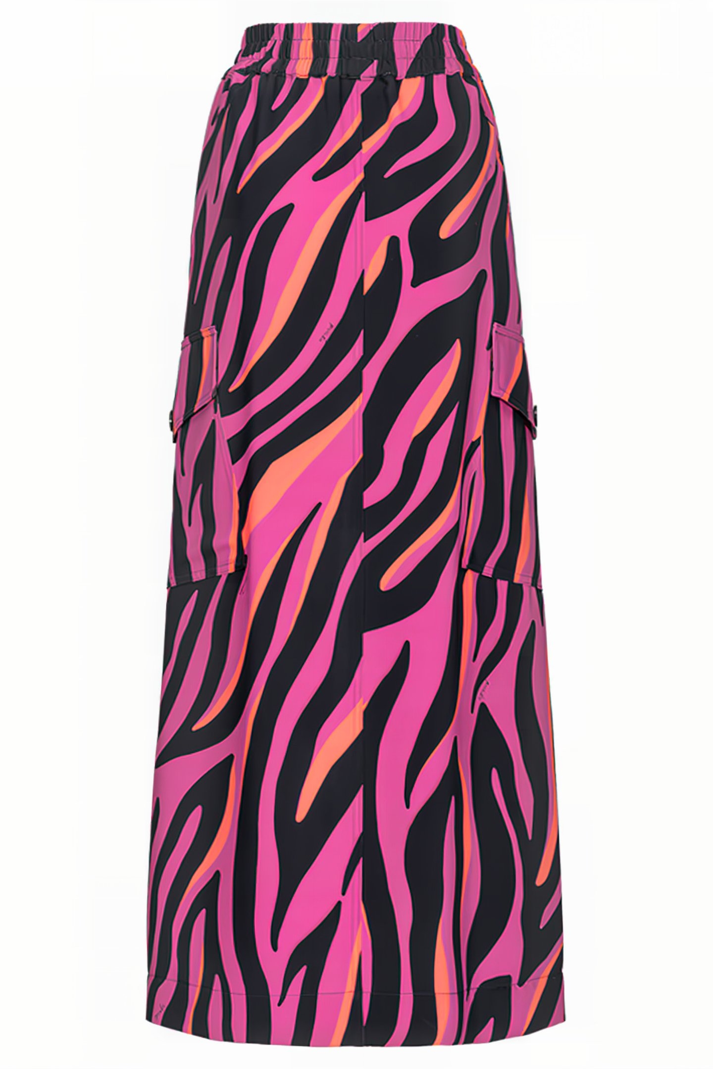 GASTLY GONNA CADY STAMPATO BOUGAINVILLEA/BLACK/ORANGE 3