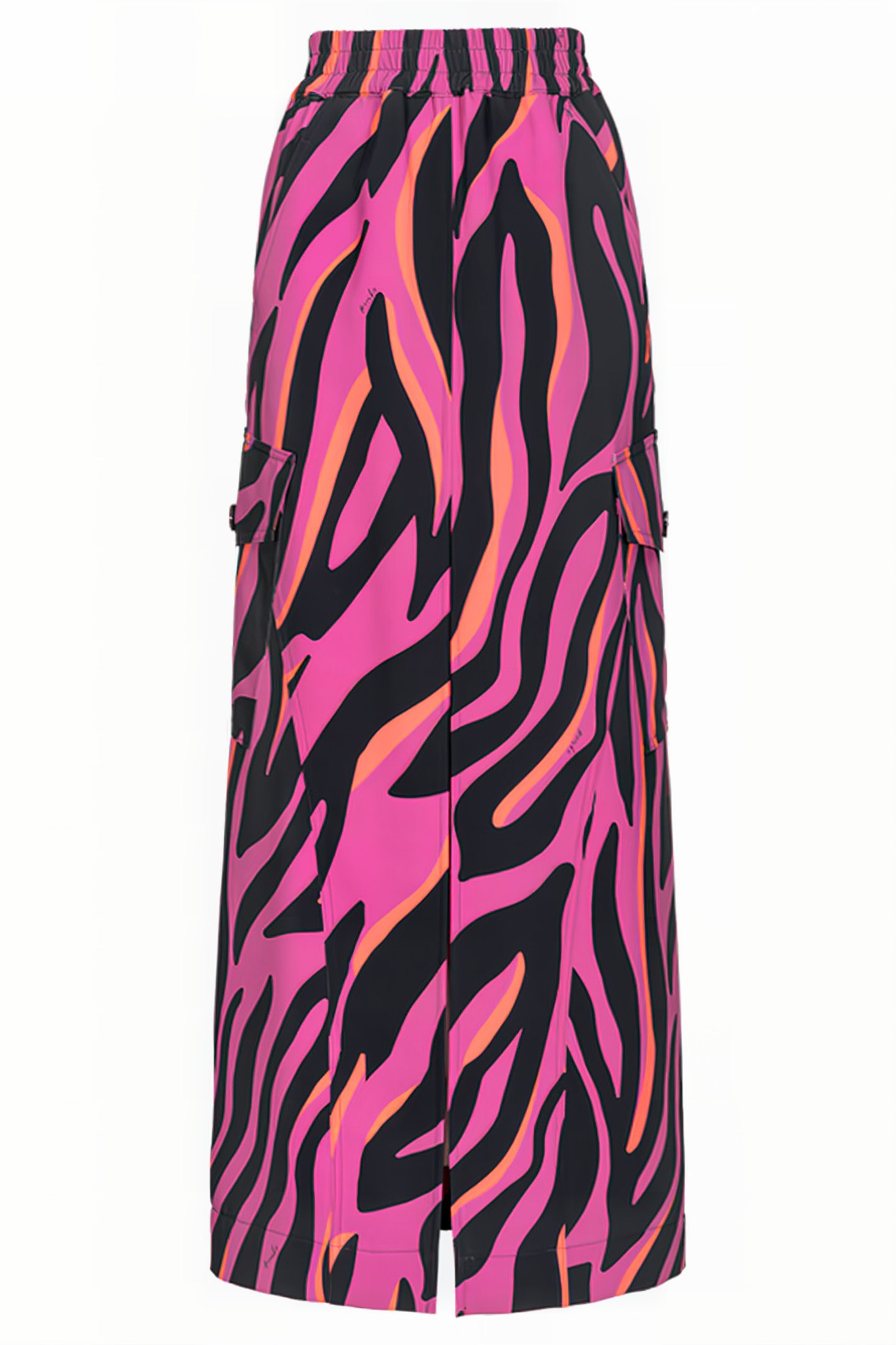 GASTLY GONNA CADY STAMPATO BOUGAINVILLEA/BLACK/ORANGE 2