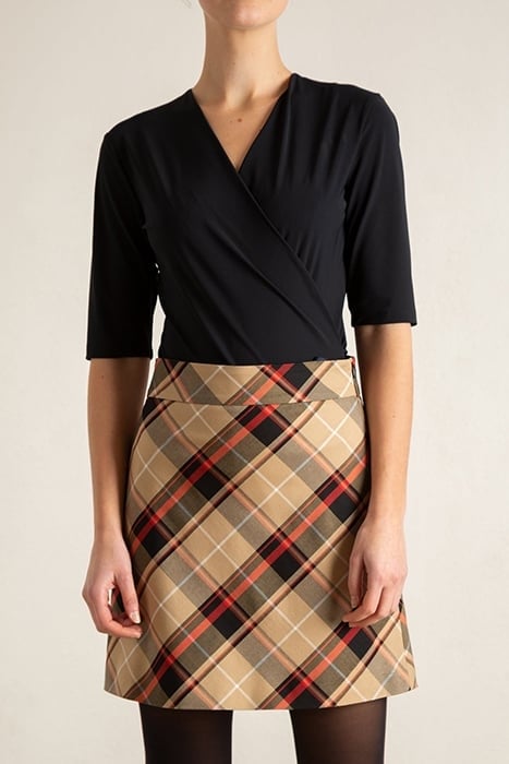 SKIRT WOOL SHORTIE CAMEL/BLACK/TERRA 1