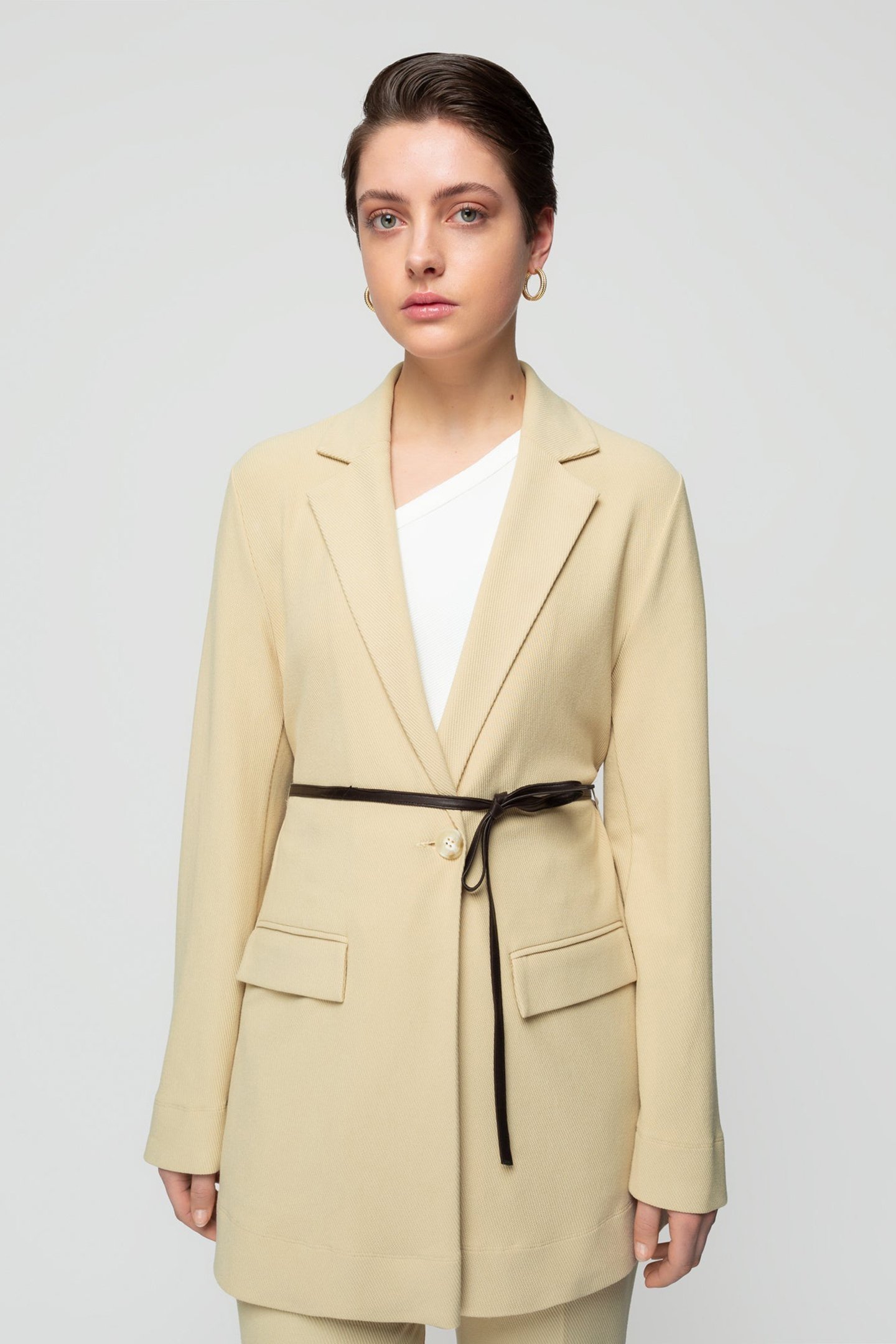 COLBERT RELAX RIB BLAZER PALE KHAKI 1