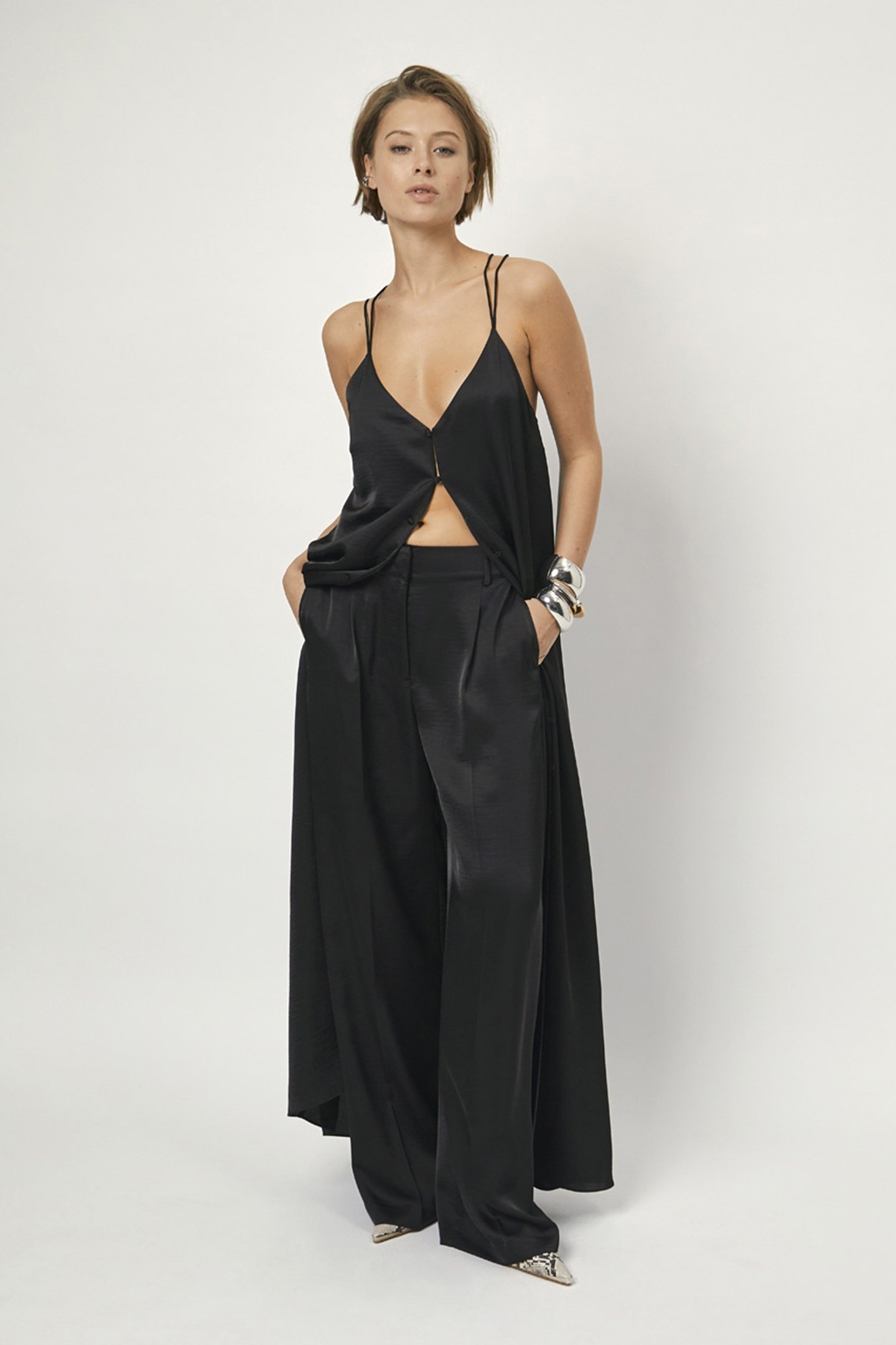 LOAN SATIN DRESS RAVEN 1