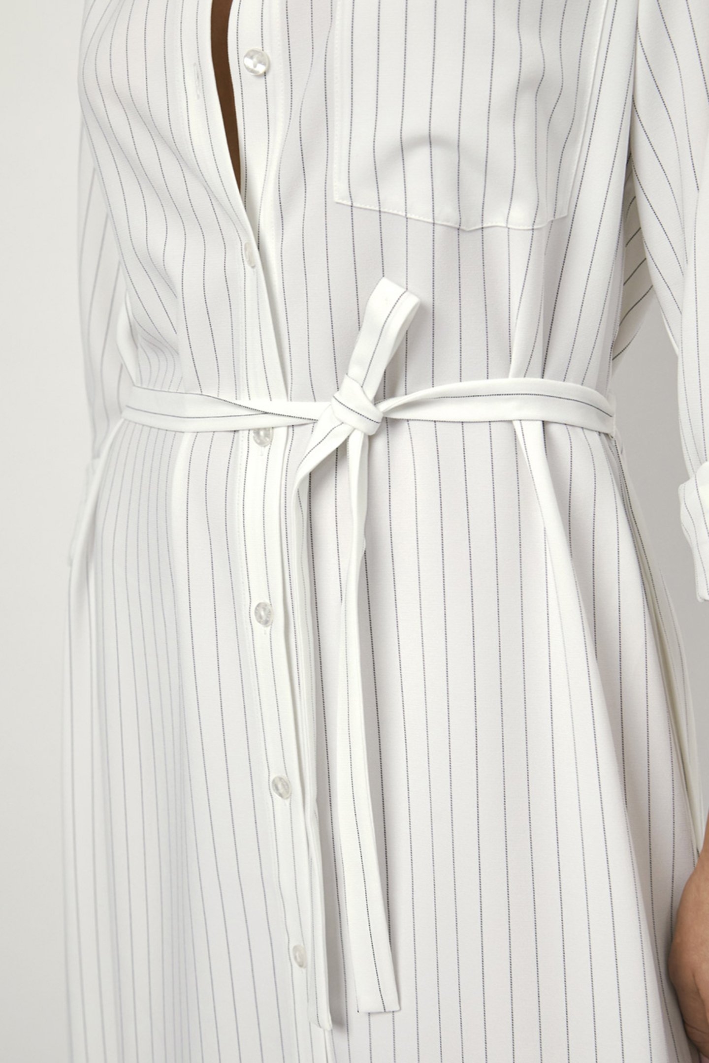 DORFMAN PINSTRIPE DRESS MILK WHITE 4