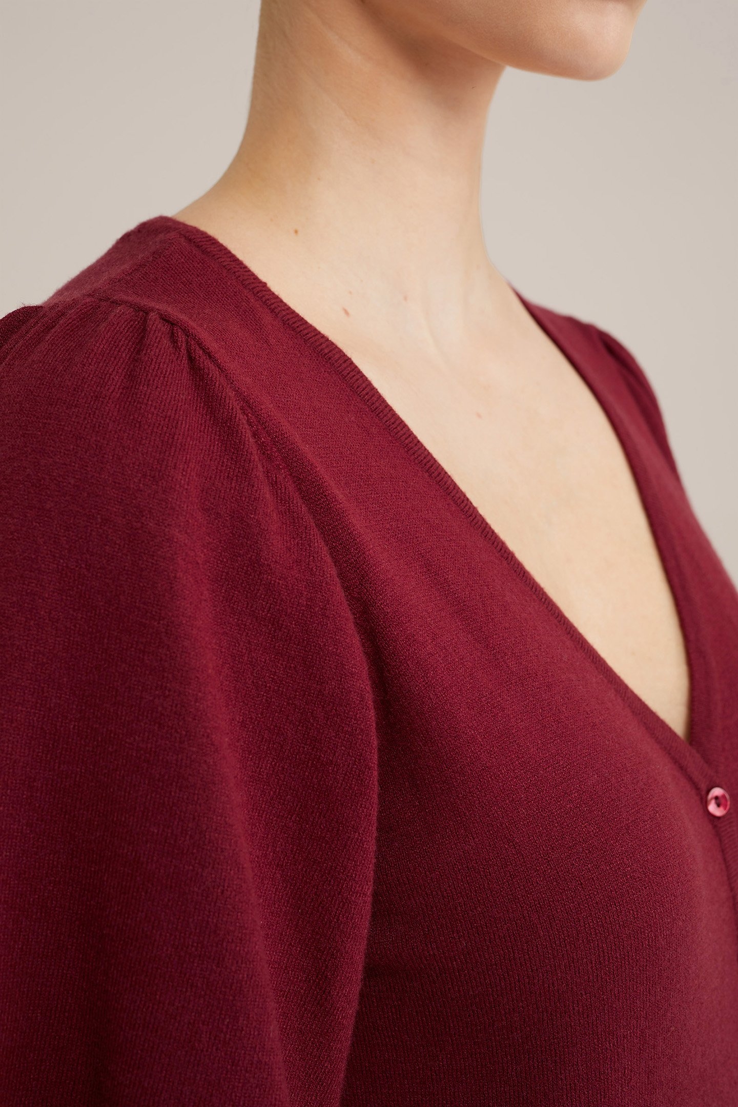 KNITTED CARDIGAN BURGUNDY RED 5