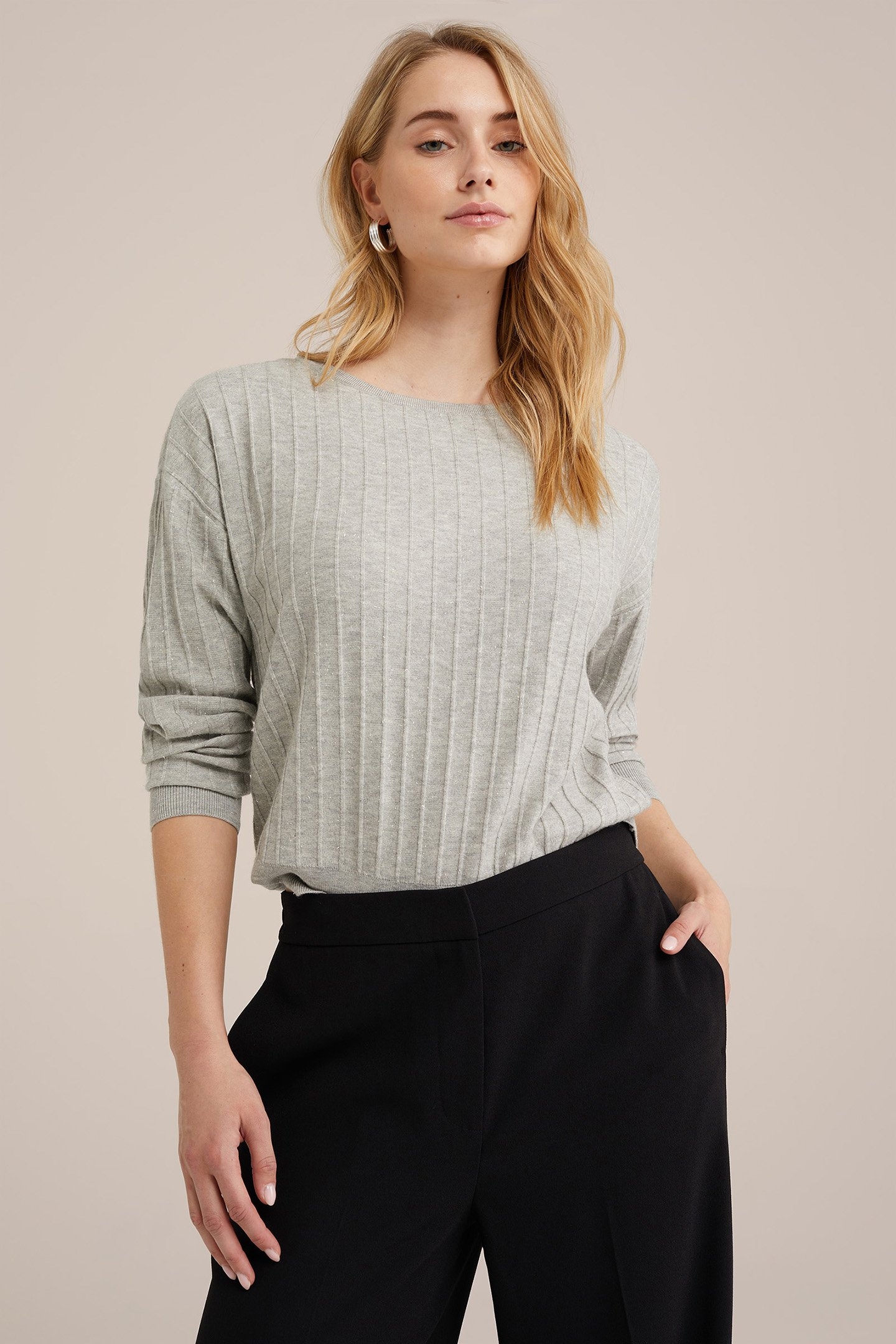 KNITTED PULLOVER LIGHT GREY 5