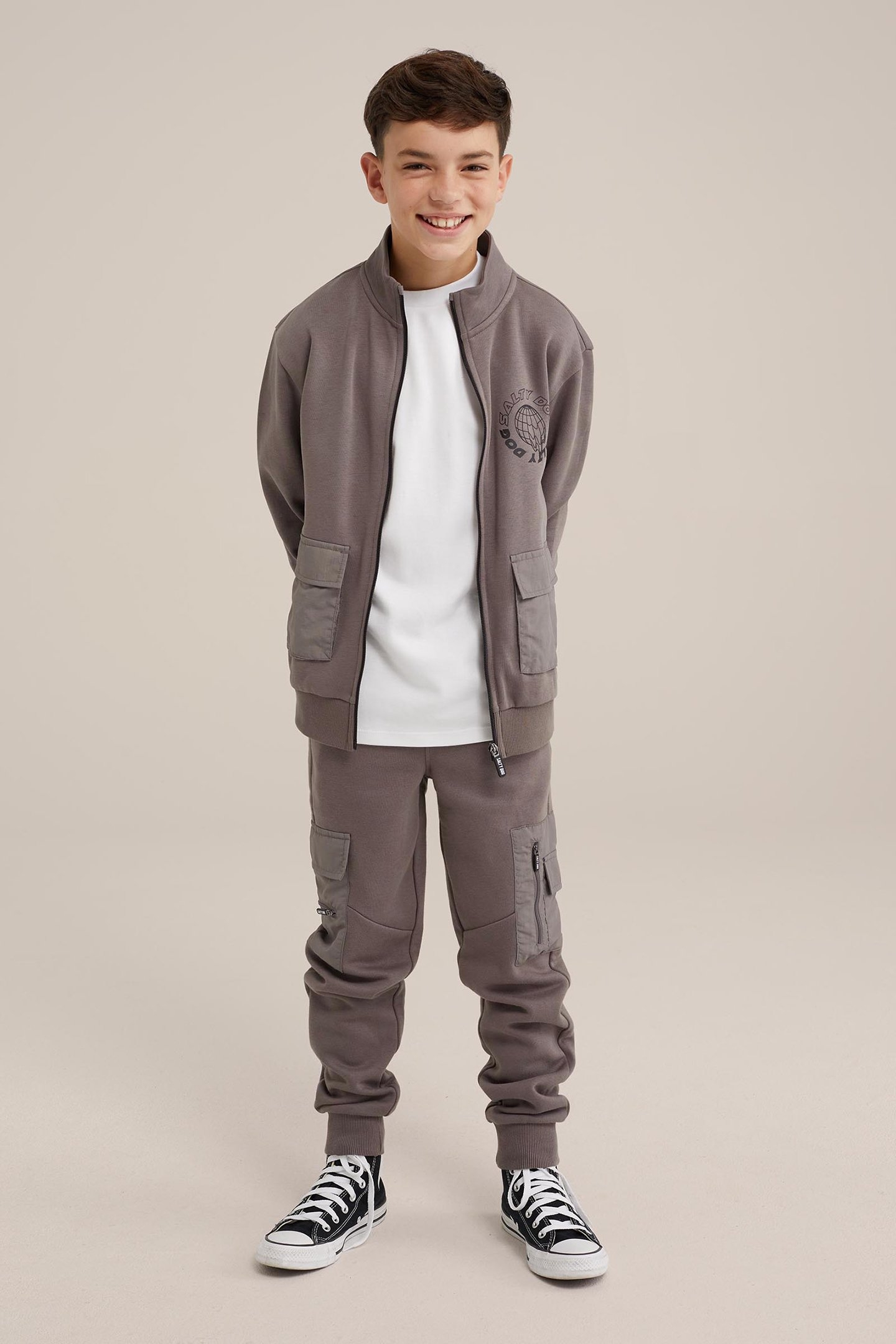 CARDIGAN WITH ZIPPER GREY 2