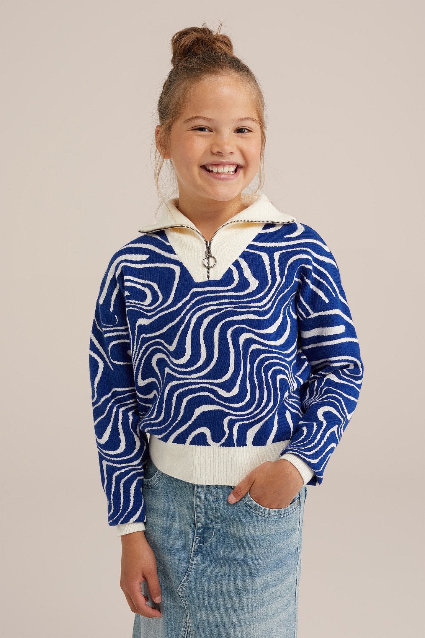 KNITTED PULLOVER COBALT BLUE 1