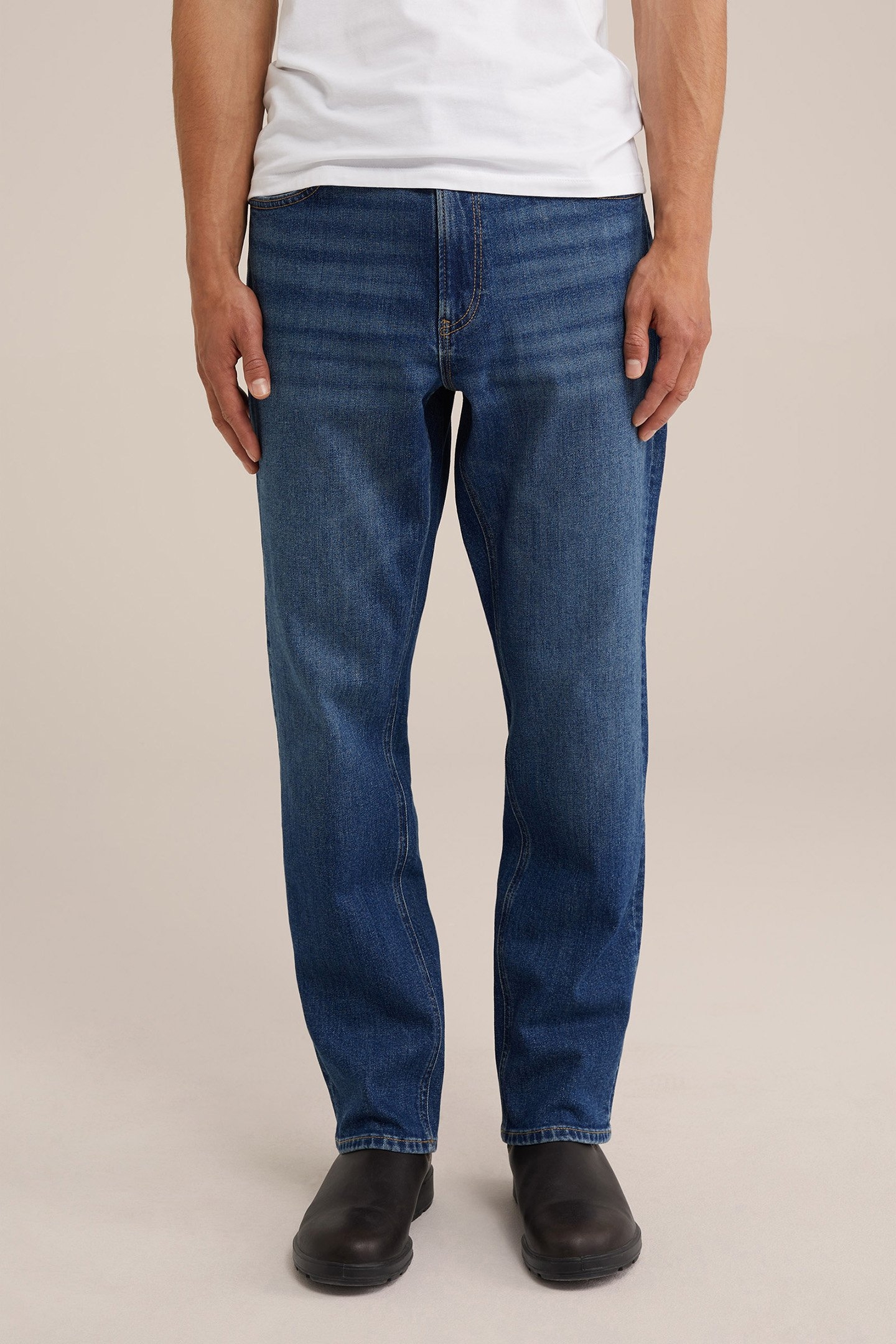 5-POCKET MID WAIST DARK BLUE 1