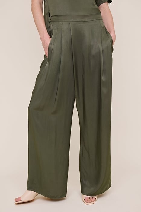 WRAP SATIN PANTS GRAPE LEAF 1